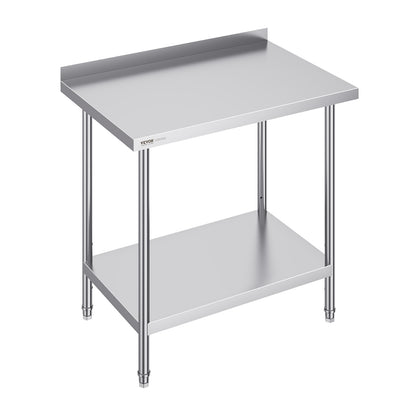 RVS Werktafel – Werkbank – Inox Tafel – Keukentafel – Opbergtafel – Robuuste Roestvrijstalen Constructie – Verstelbaar Onderblad & Poten