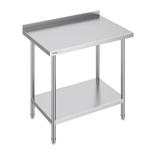 RVS Werktafel – Werkbank – Inox Tafel – Keukentafel – Opbergtafel – Robuuste Roestvrijstalen Constructie – Verstelbaar Onderblad & Poten