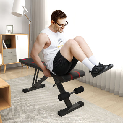 Fitnessbank – Inklapbare Trainingsbank – Krachtbank – Dumbbellbank – Workoutbank – Zes Verstelbare Rugleuningstanden – Stevig Gepoedercoat Stalen Frame – Zwart