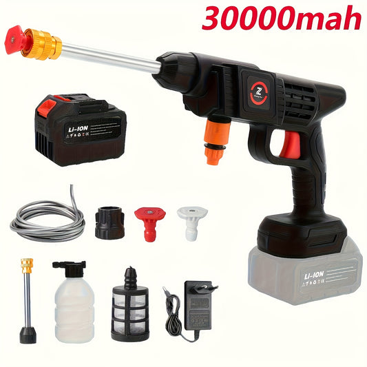 Draagbare Auto Was Tool – Waterpistool – Hogedrukreiniger – Mobiele Waterspuit – Schoonmaakspuit – 30000mAh Lithium Batterij – Verstelbare Spuitmond