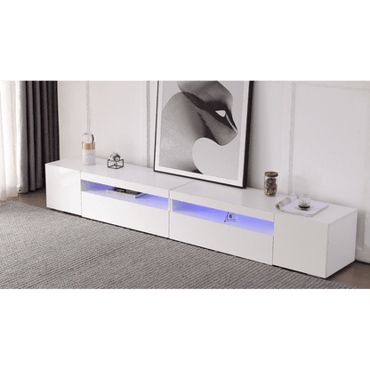 Tvmeubel – Tv Kast – Tv Meubel – Tv Dressoir – Tv Wandmeubel – Wit Mat – Modern Design – MDF 240 cm