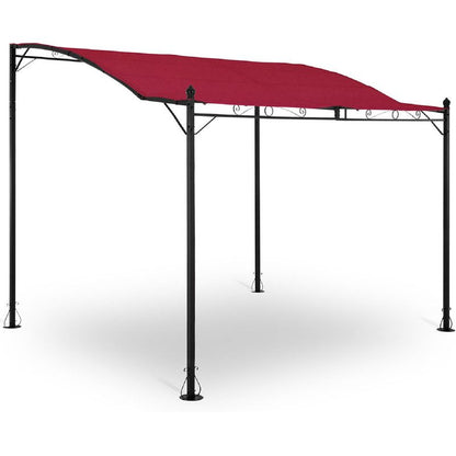 Tuingazebo – Tuinpaviljoen – Overkapping – Tuinprieel – Partytent – Vrijstaand – UV-Bescherming Polyester Dak – Gepoedercoat Stalen Frame 2,6x3x2,5 m Rood