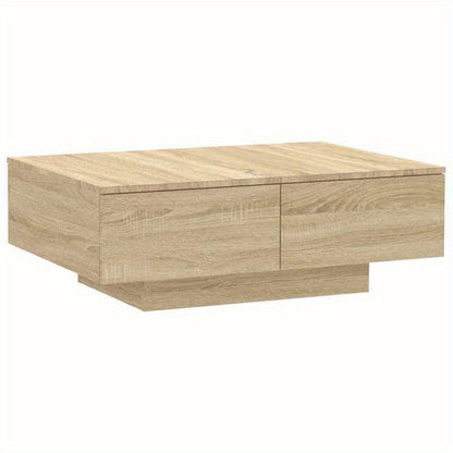 Salontafel – Woonkamertafel – Bijzettafel – Koffietafel – Tafel – Eiken – Uitklapbaar Blad – Verstopte Opbergruimte