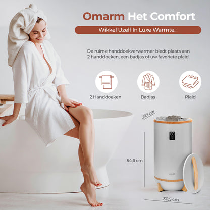 Handdoekverwarmer – Handdoekwarmer – Handdoekstomer – Towel Warmer – Towel Heater – Elektrisch – Geurhouder – Automatische Uitschakeling – Compact 30,5x30,5x54,6 cm