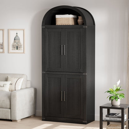 Boekenkast Met Deuren – Boogvormige Boekenkast – Opbergkast – Wandkast – Kastenrek – Hoogte 180 Cm – Stevige Houten Constructie