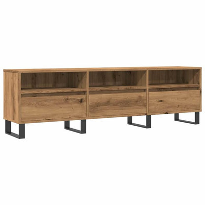 Tv-meubel – Tv-kast – Tv-tafel – Tv-meubelen – Tv-dressoir – Eikenhout – 150x30x44,5 cm – 3 Lades & 3 Legplanken