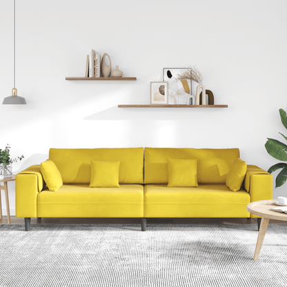 Velvet Bank – Sofa – Zitbank – Loungebank – Slaapbank – Crèmekleurig Fluweel – Stevig Houten Frame – Comfortabele Foamvulling