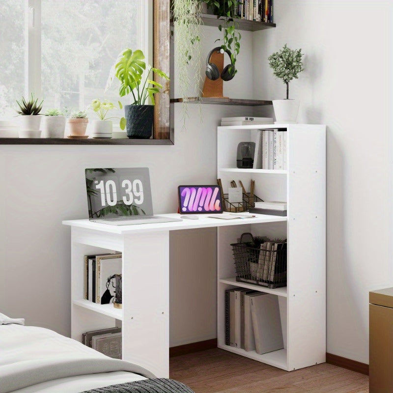 Bureau – Computertafel – Schrijftafel – Laptoptafel – Kantoorbureau – Wit – Compact 120x55 cm – Stevig Metaal & Hout