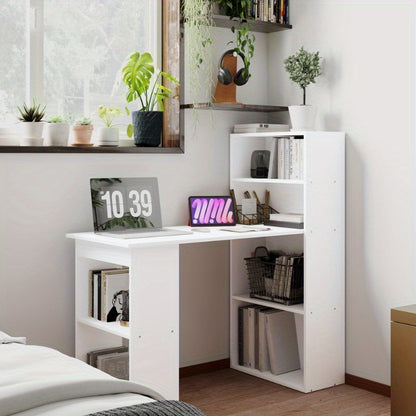 Bureau – Computertafel – Schrijftafel – Laptoptafel – Kantoorbureau – Wit – Compact 120x55 cm – Stevig Metaal & Hout