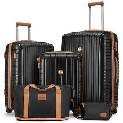 Kofferset – Reiskoffer – Trolley – Handbagage – Ruimbagage – ABS Hardcase – TSA Slot – 20/24/28 Inch – Spinner Wielen – Lichtgewicht – Zwart