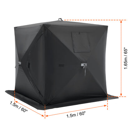 IJsvissershut – Ijsshelter – Vistoestel – Vismand – Visserstent – Draagbaar Pop-up Systeem – Water- en Windbestendig Polyester