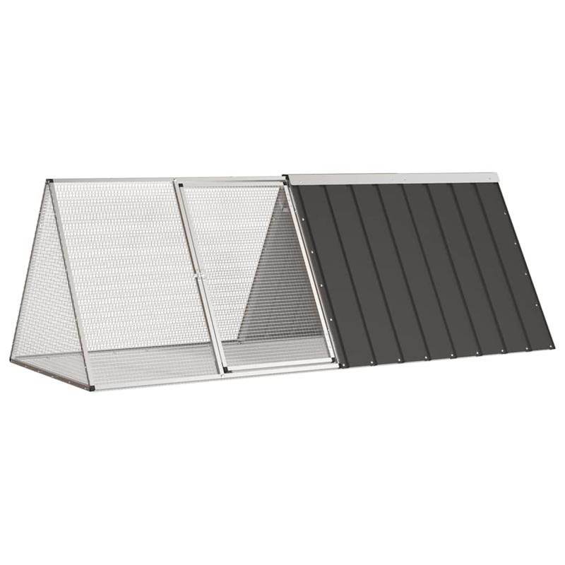 Konijnenkooi – Konijnenhok – Knaagdierkooi – Caviakooi – Hazenkooi – Anthracite – Gegalvaniseerd Staal – Extra Ruim 201,5 x 80,5 x 71 cm – Modulaire Uitbreidbaar Met Slot