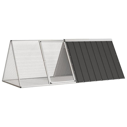 Konijnenkooi – Konijnenhok – Knaagdierkooi – Caviakooi – Hazenkooi – Anthracite – Gegalvaniseerd Staal – Extra Ruim 201,5 x 80,5 x 71 cm – Modulaire Uitbreidbaar Met Slot