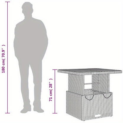 Table De Jardin Beige 80X80X71 Cm Easy to Assemble Modern Simple Easy to Carry DIY Outdoor Table in Backyard