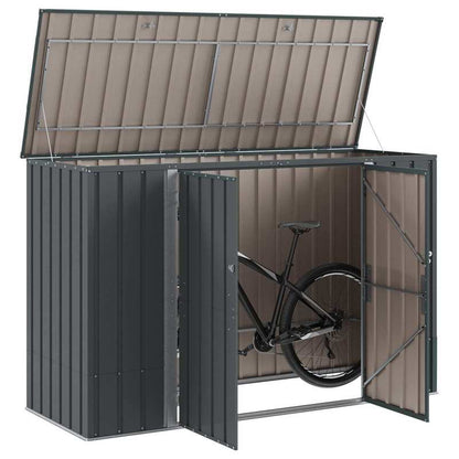 Grote Tuinkist – Tuinopbergbox – Opslagbox – Buitenbox – Opbergkist – Zwart Stalen Materiaal – 214x82x132 cm – Robuust & Weerbestendig