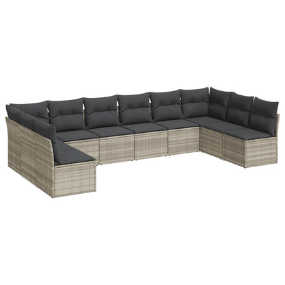 Loungeset – Loungesets – Tuinset – Tuinmeubel – Buitenmeubelen – Lichtgrijs – Weerbestendig PE-Rattan – Afneembare Wasbare Kussens
