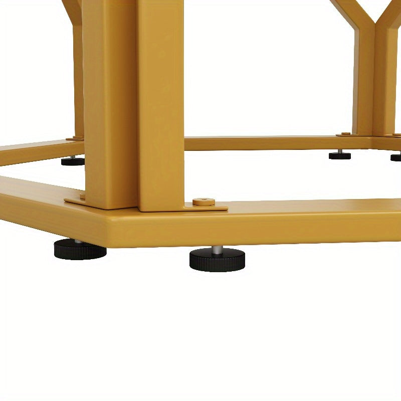 Ronde Eettafel – Moderne Tafel – Bistrotafel – Keukentafel – Tafel Met Marmeren Blad – 100 cm Rond – Gouden Metalen Poten – Stijlvol Marmerdesign – Compact Voor Kleine Ruimtes
