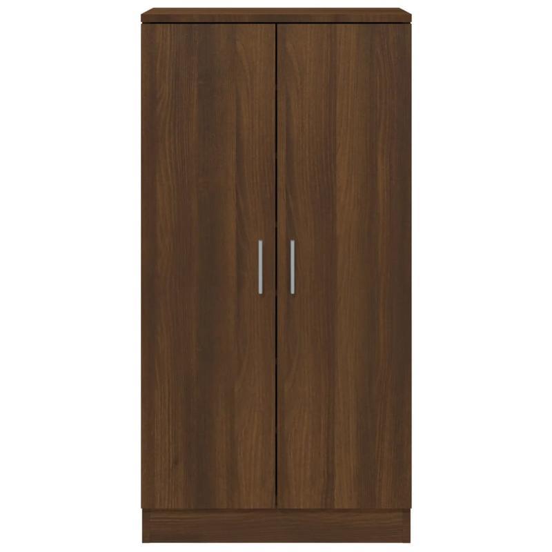 Shoe Cabinet 55X35X108 Cm Made of Treated Wood in Brown Oak Color. This Elegant Shoe Cabinet Prevents Messy Shoes And Creates a Tidy Environment; The Metal Frame of The Cabinet Ensures Strength And Stability. The Shoe Cabinet
