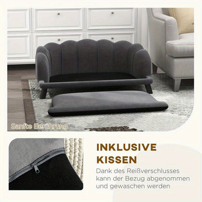 Hondenbank – Hondenbed – Huisdierbank – Dog Couch – Scandinavische Hondenbank – Medium Honden Tot 25 kg – Duurzaam Heavy-Duty PVC – Afneembare Rugleuning