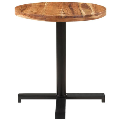 Solid Acacia Wood Modern Round Dining Table - Extra Large 70x75cm (27.5"x29.5") Indoor/Outdoor Bistro-Style Table with Sturdy Legs, Durable & Easy-Clean Surface, Natural Wood Grain for Kitchen, Cafe, Restaurant, Home - Versat
