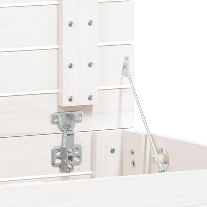 Wasmand – Wasbox – Wassorteerder – Waszak – Opbergmand – Massief Grenenhout – 3 Compartimenten Met Haken – 88,5x44x66 cm – Klassiek Wit – Stevig & Ademend Design
