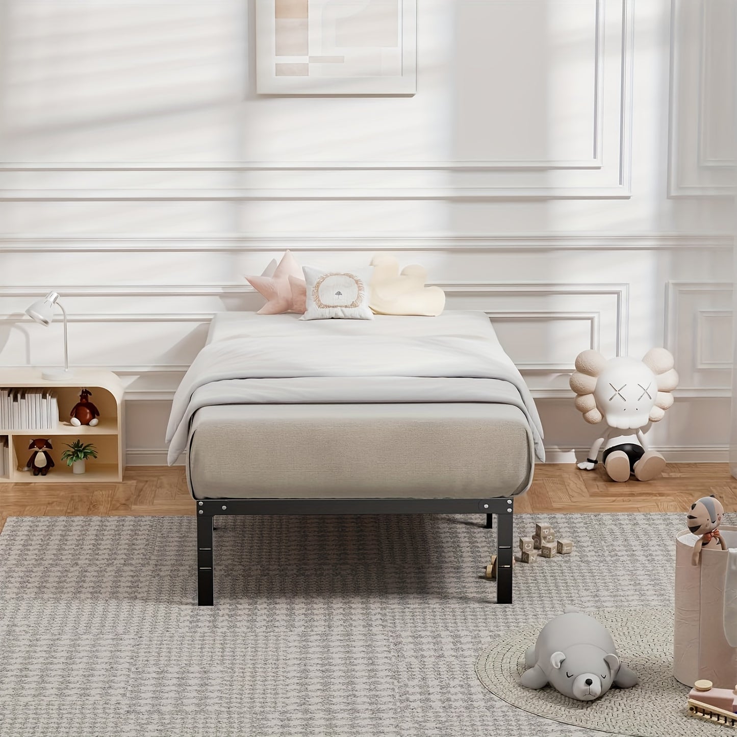 Stalen Bedframe – Metaal Bed – Bedbodem – Lattenbodem – Frame Bed – 150 x 200 cm – Stevig Stalen Frame – Anti-slip Matrashouder