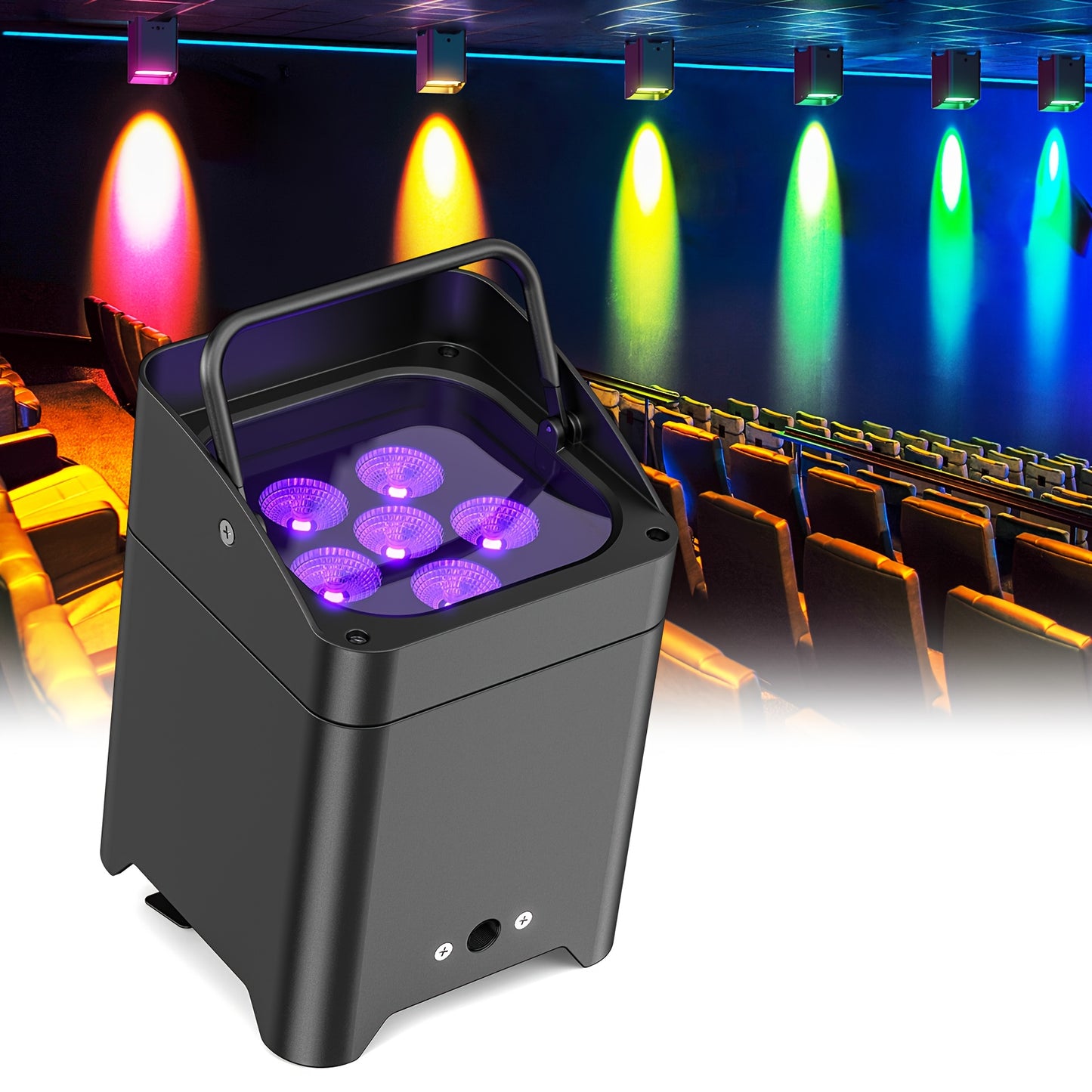 2 Stuks LED Par Licht – RGBWA+UV Podiumverlichting – DJ Licht – Feestverlichting – Disco Licht – Met Ingebouwde Accu – 108W Krachtige Batterij – DMX & Geluidsgestuurd