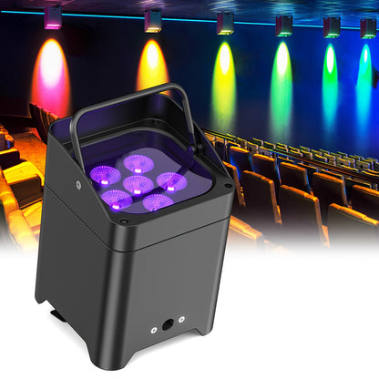 2 Stuks LED Par Licht – RGBWA+UV Podiumverlichting – DJ Licht – Feestverlichting – Disco Licht – Met Ingebouwde Accu – 108W Krachtige Batterij – DMX & Geluidsgestuurd
