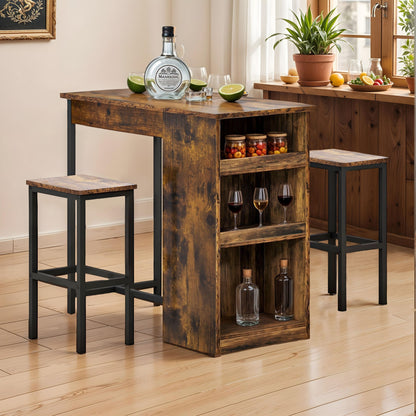 Bartafel – Bar Tafel – Statafel – Keukentafel – Eettafel – Compact Design – Metalen Frame Met 3 Niveaus