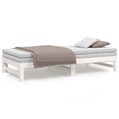 Bedbank – Slaapbank – Logeerbed – Bedbank Met Lade – Bedbank Voor Kleine Ruimte – Massief Dennenhout – Lattenbodem – 205,5x158x30 cm