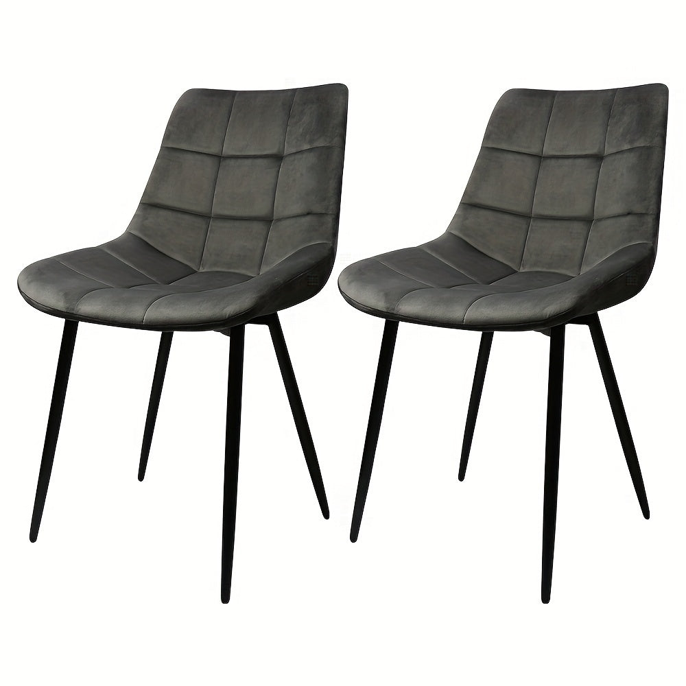 Velvet Eetkamerstoelen Set Van 2 – Stoelen, Restaurantstoelen, Hotelstoelen, Industrieel Design – Zwart Metalen Poten – Ergonomische Rugleuning & Snel Montage