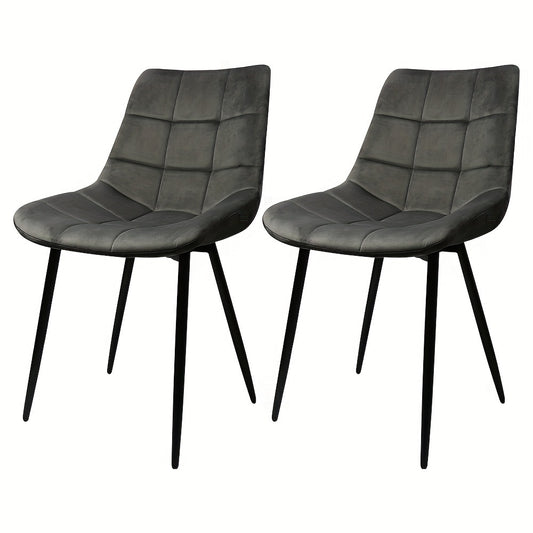 Velvet Eetkamerstoelen Set Van 2 – Stoelen, Restaurantstoelen, Hotelstoelen, Industrieel Design – Zwart Metalen Poten – Ergonomische Rugleuning & Snel Montage