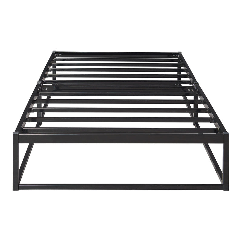 Ledikant – Metalen Bed – Bedframe – Bed Met Matras – Stalen Bed – Zwart – 160x200 cm – Stevig Stalen Frame – Ademend Kaltschuimmatras