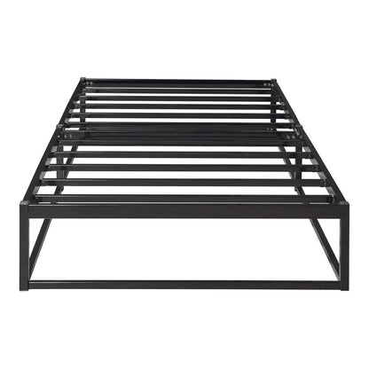 Ledikant – Metalen Bed – Bedframe – Bed Met Matras – Stalen Bed – Zwart – 160x200 cm – Stevig Stalen Frame – Ademend Kaltschuimmatras