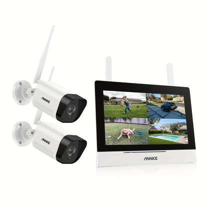 Beveiligingscamera Set – Camerabewaking – Bewakingscamera Set – CCTV Camerasysteem – Wifi Beveiligingscamera – 5MP Resolutie – 7 Inch Monitor Met 2-Weg Audio