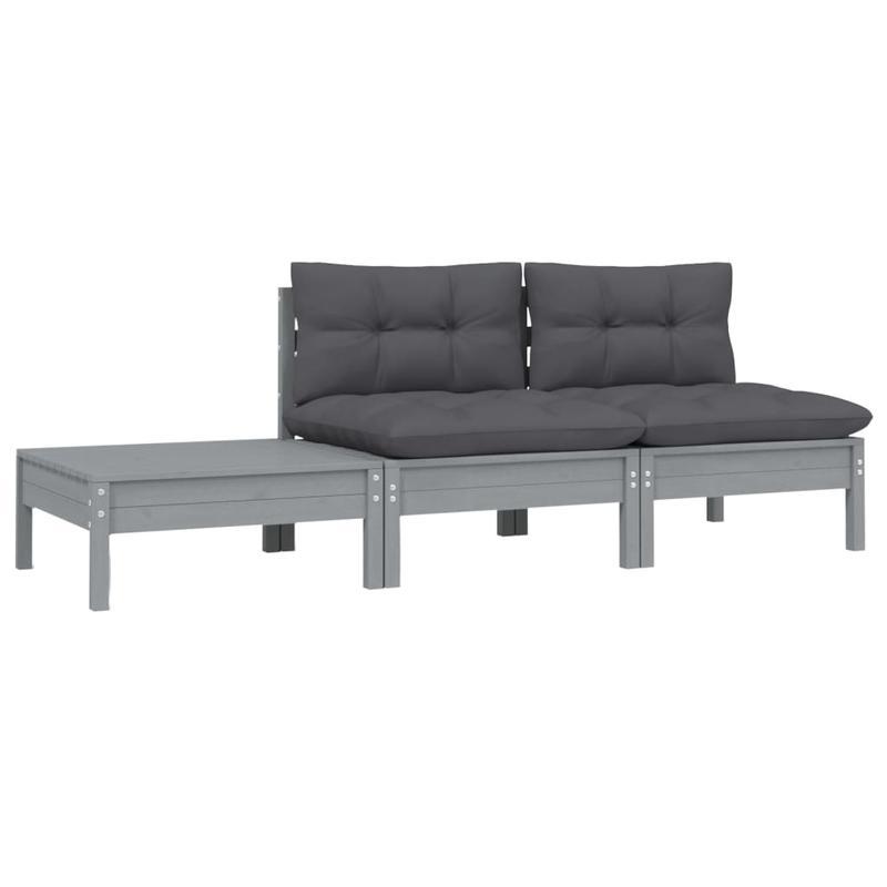 Tuinmeubelset – Buitenmeubelen – Tuinstoelen – Terrasmeubels – Balkonset – Grijs – Duurzaam Weerbestendig Materiaal – Compact En Comfortabel Ontwerp