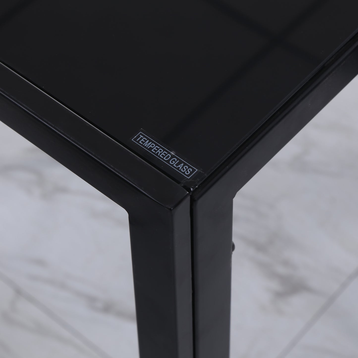 Eettafel – Keukentafel – Eetkamertafel – Woonkamertafel – Tafel – Glasblad – Stevig Metalen Frame – 120x60x75 cm – 4 Personen