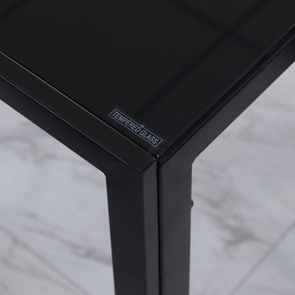 Eettafel – Keukentafel – Eetkamertafel – Woonkamertafel – Tafel – Glasblad – Stevig Metalen Frame – 120x60x75 cm – 4 Personen