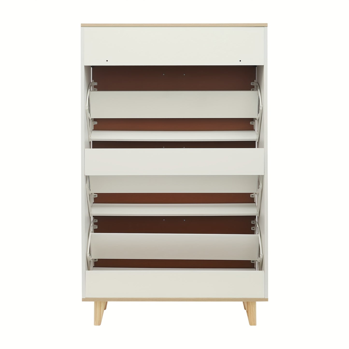 Schoenenkastje – Schoenenrek – Schoenenkast – Schoenopberger – Schoenmeubel – Warm Wit – Vrijstaand Met Twee Lades – Ventilatie Achterpanelen