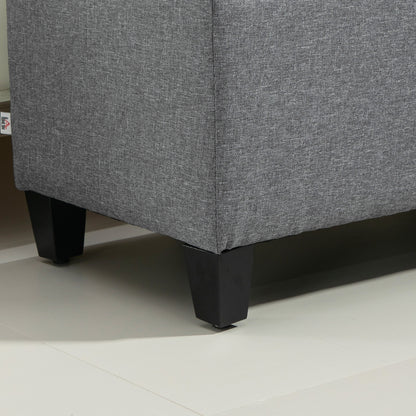 Bench, Upholstered Bench with Storage, Linen-Like Polyester, Rubberwood, 100 X 40 X 44 Cm, Light Grey