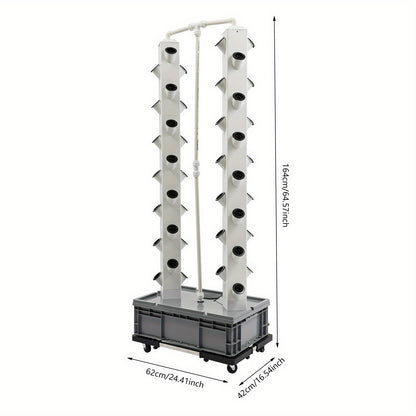 Hydroponic Tuinieren – Verticale Groei Toren – Hydroponisch Kweekstation – Watercultuur Systeem – Planten Kolom Toren – Compact Designerformaat – Duurzaam PP Materiaal