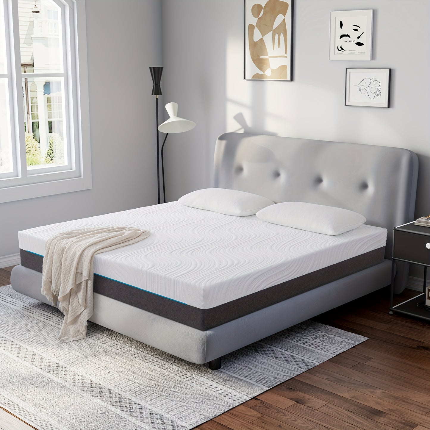 18/20cm 160x200cm Memory Foam Mattress | Soft Comfortable Fabric Medium Softness for Optimal Body Support & Comfortable Sleep, Polyester Cover, Hybrid Construction, Euro Top, Pocketed Coil, Twirest Brand