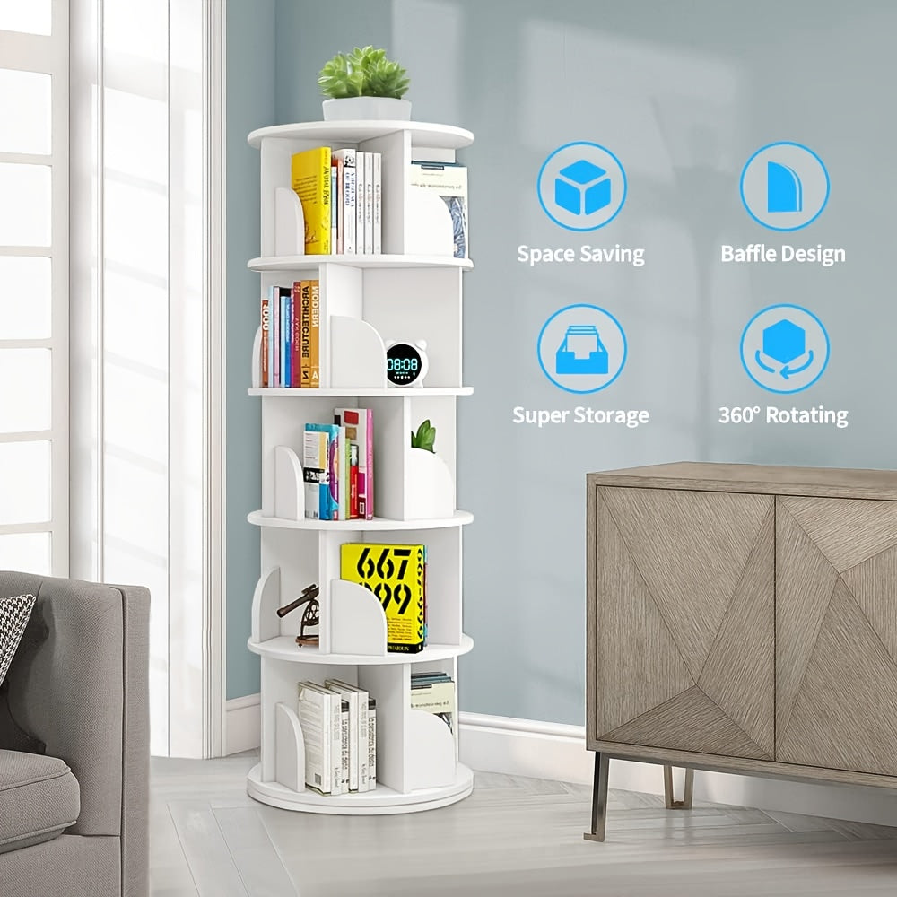 Boekenkast – Boekplank – Opbergkast – Vakkenkast – Wandrek – 5-laags Vrijstaand – Eikenhoutlook – Compact 40x159 cm
