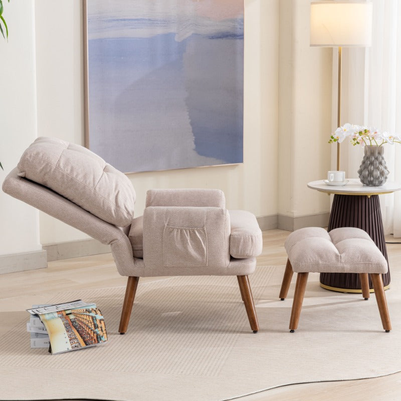 Fauteuil – Relaxfauteuil – Lounge Stoel – Verstelbare Stoel – Zitstoel – Met 5-standen Rugleuning – Ergonomisch Metalen Frame – Comfortabel Gewatteerd Zitkussen