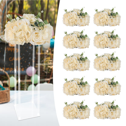 Champagne Kunstrozen – Kunstbloemen – Neprozen – Bloemstukken – Bloemdecoratie – 10 Stuks – 40x40x20 cm – Onderhoudsvrij – Herbruikbaar