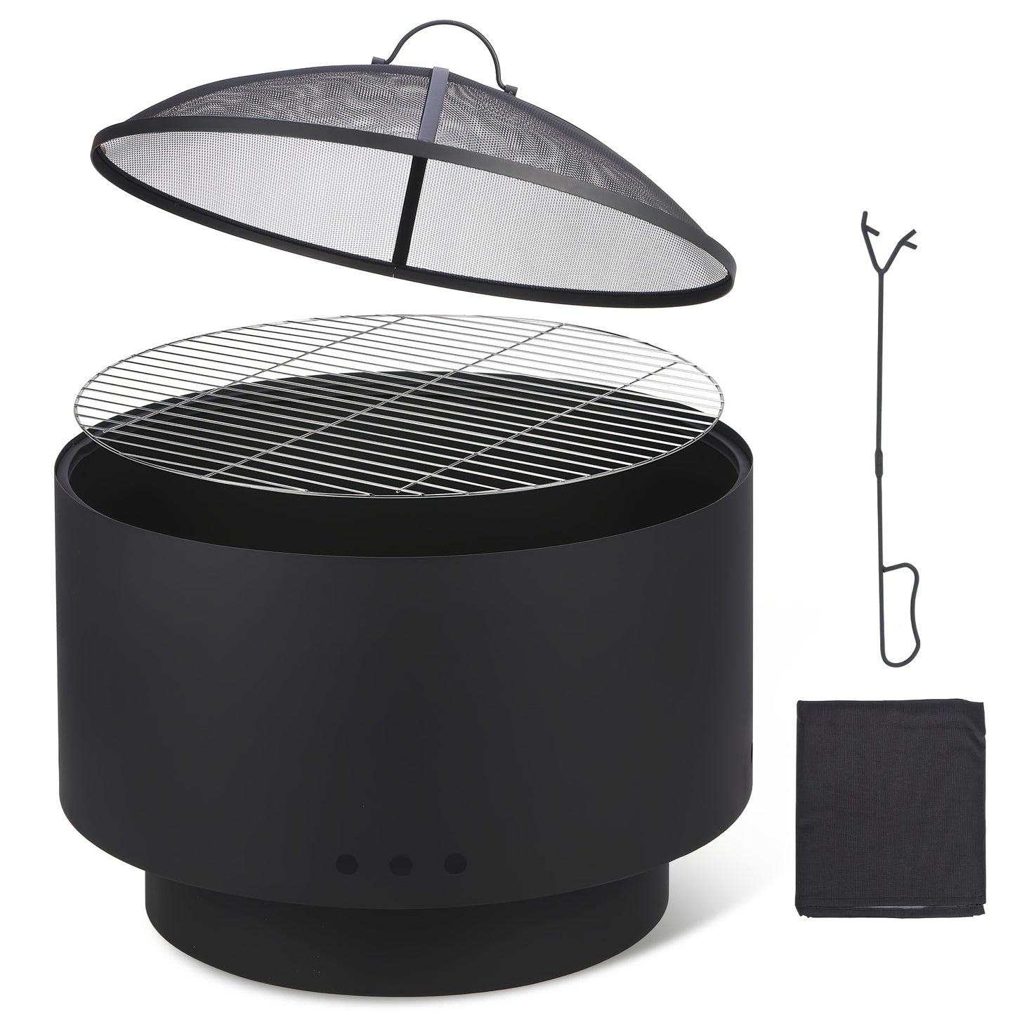 Vuurschaal – Vuurkorf – Tuinhaard – Sfeerhaard – Terrasverwarmer – Rookvrij – Ø 66 cm Met Uitneembare Aspan