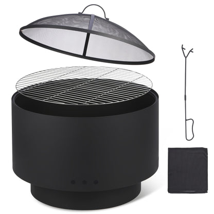 Vuurschaal – Vuurkorf – Tuinhaard – Sfeerhaard – Terrasverwarmer – Rookvrij – Ø 66 cm Met Uitneembare Aspan
