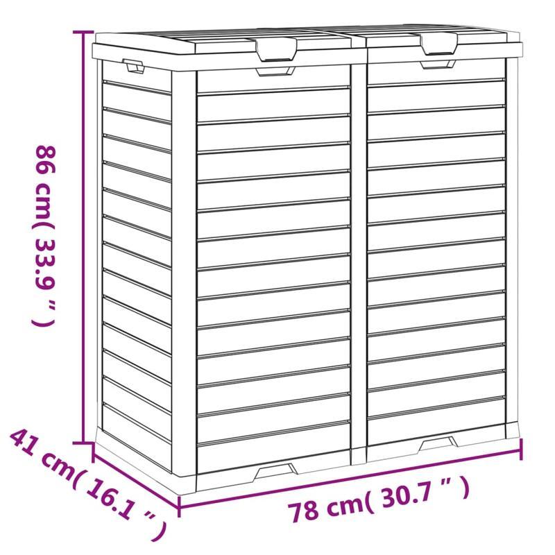 Buitenprullenbak – Tuinafvalbak – Afvalcontainer – Gft Bak – Recyclagebak – Zwart – Weerbestendig Polypropyleen – Ventilatie & Stabiele Poten – 78x41x86 cm