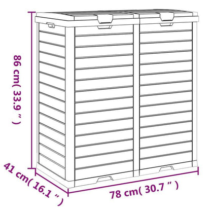 Buitenprullenbak – Tuinafvalbak – Afvalcontainer – Gft Bak – Recyclagebak – Zwart – Weerbestendig Polypropyleen – Ventilatie & Stabiele Poten – 78x41x86 cm