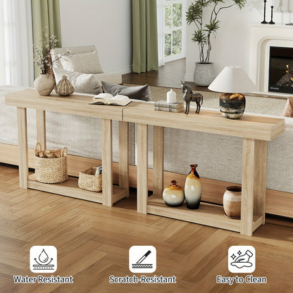 Sidetable Houten Tafel – Smalle Wandtafel – Haltafel – Entreetafel – Woonkamertafel – Rustiek Landelijk Design – Compact 117x30x81 cm – Eenvoudige Montage